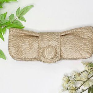 Samoe Bowtie Faux Snakeskin Clutch Crossbody Purse